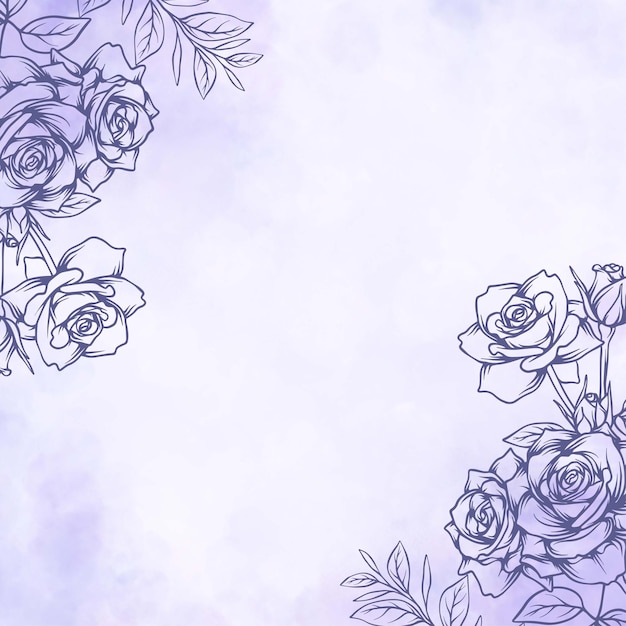 Feliz día de la madre con línea floral de fondo dibujado a mano