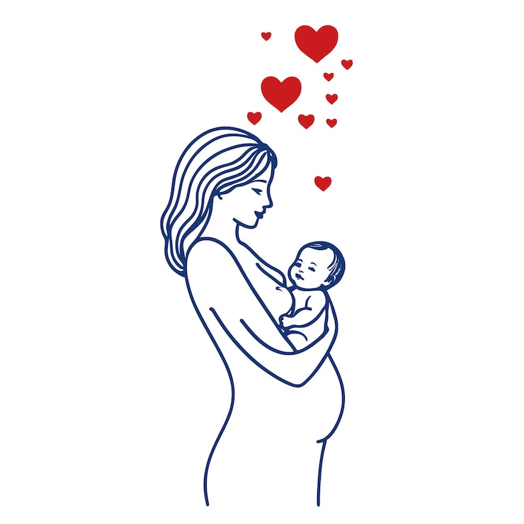 Vector feliz día de la madre una madre abrazando y besando a sus hijos con cuidado y amor