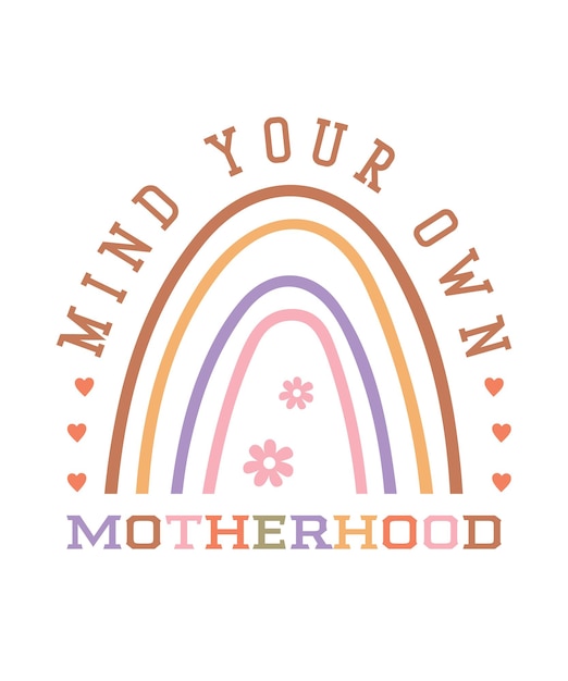 Feliz Día de la Madre Mamá Mamá Cita divertida de la maternidad tipografía retro arte boho en fondo blanco