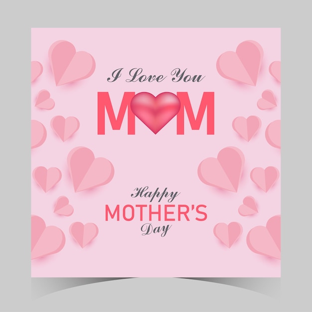 Feliz Día de la Madre plantilla de publicaciones en redes sociales Tarjeta de felicitación del Día de la Madre y banner web del Día de la Madre