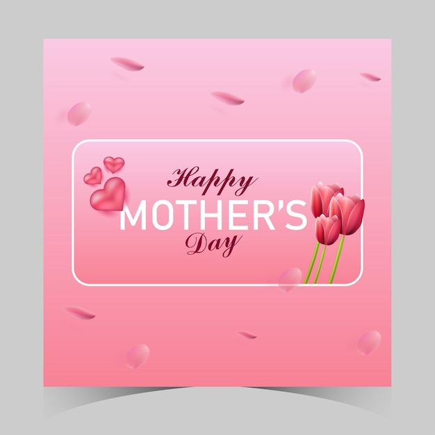 Feliz Día de la Madre plantilla de publicaciones en redes sociales Tarjeta de felicitación del Día de la Madre y banner web del Día de la Madre