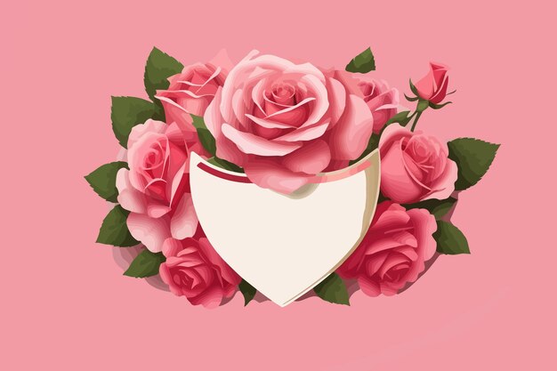 Feliz día de la madre con una rosa en fondo rosa