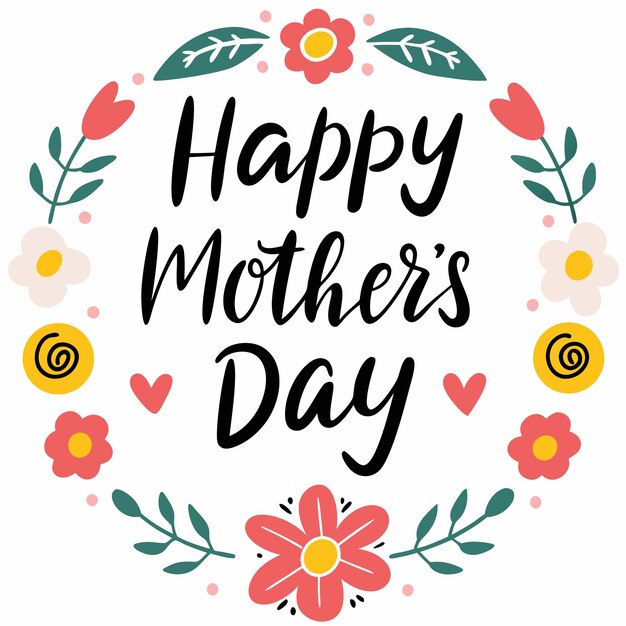 Feliz día de la madre con saludos florales