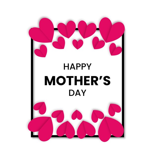 Vector feliz día de la madre saludos fondo negro rosa diseño de redes sociales banner vector gratis