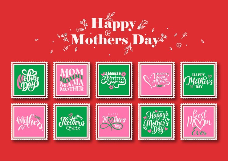 Feliz día de la madre sello Ilustración artística