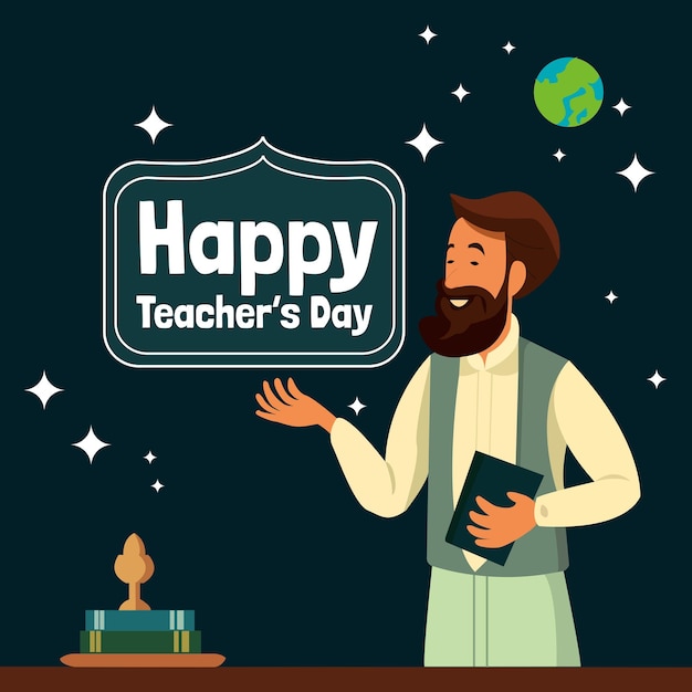 Feliz día del maestro como la luz en la oscuridad.