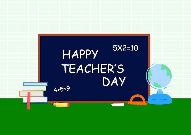 Feliz día del maestro perfecto para carteles, folletos, pancartas y tarjetas de felicitación Vector de equipos escolares