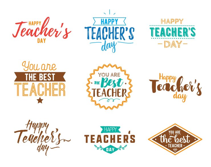 Feliz día de los maestros tipografía vectorial 2