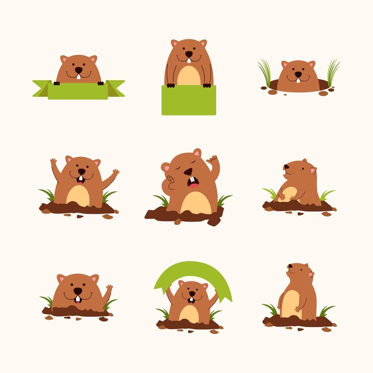 Vector feliz día de la marmota