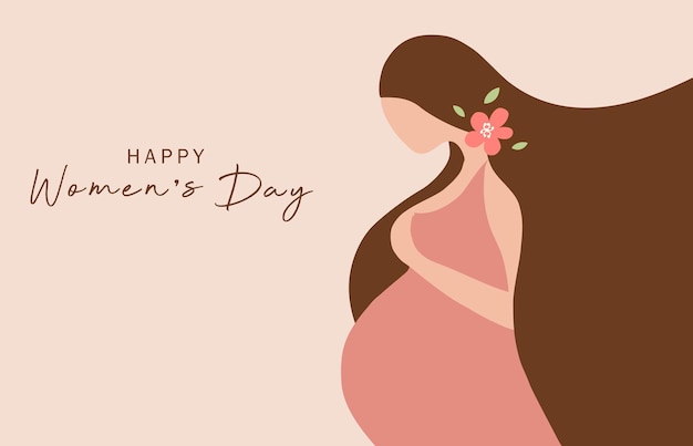 Feliz día de la mujer concepto hermosas mujeres embarazadas vector ilustración