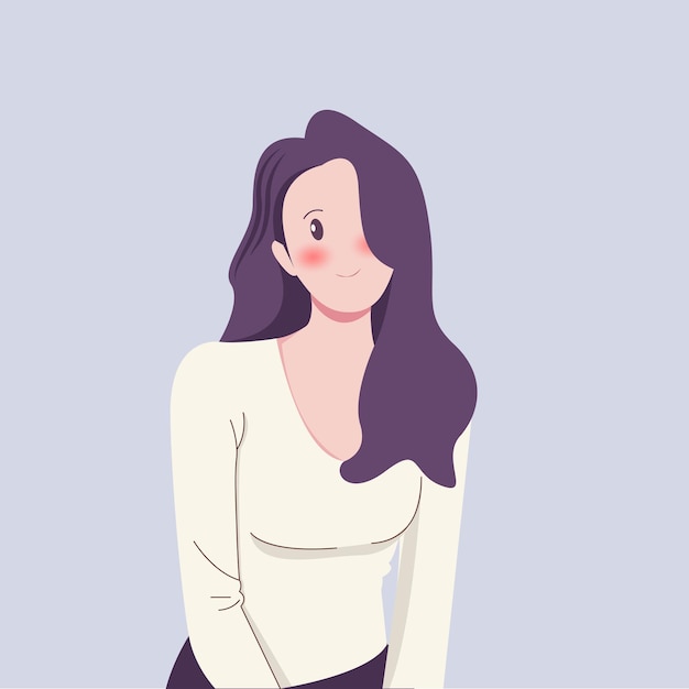 Feliz Día de la Mujer con una ilustración de una hermosa mujer sonriendo ilustración vectorial.