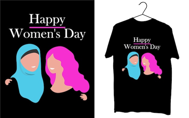 feliz día de la mujer tipografía gráfica diseño de camiseta