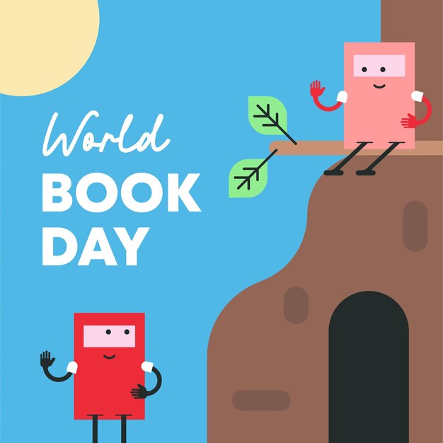 Feliz día mundial del libro Ilustración de fondo