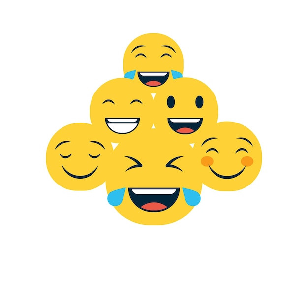 Feliz día mundial de la sonrisa Fondo con composición de emojis