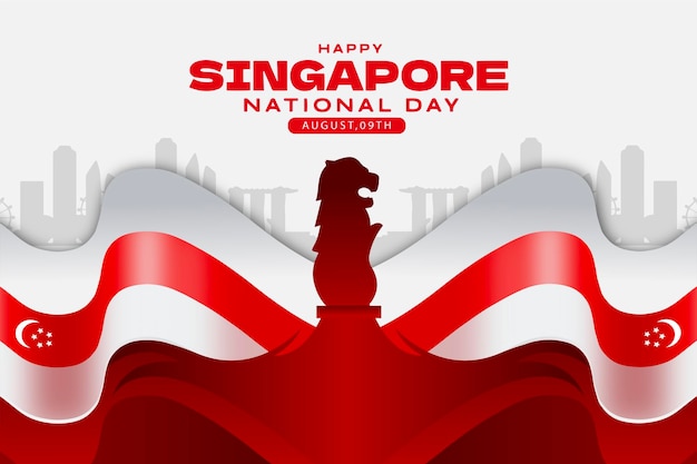 Feliz día nacional de singapur 9 de agosto