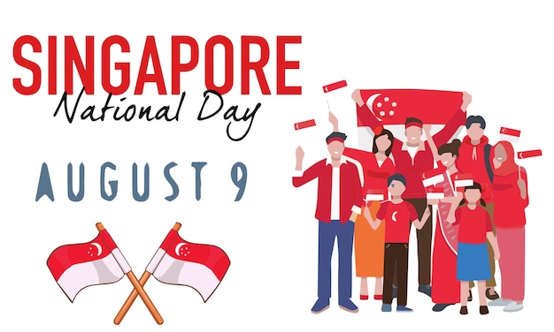 Feliz día nacional Singapur Día nacional 9 de agosto Singapur Bandera de Singapur Día nacional