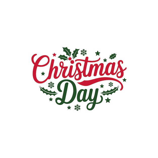 Feliz día de Navidad vector de tipografía