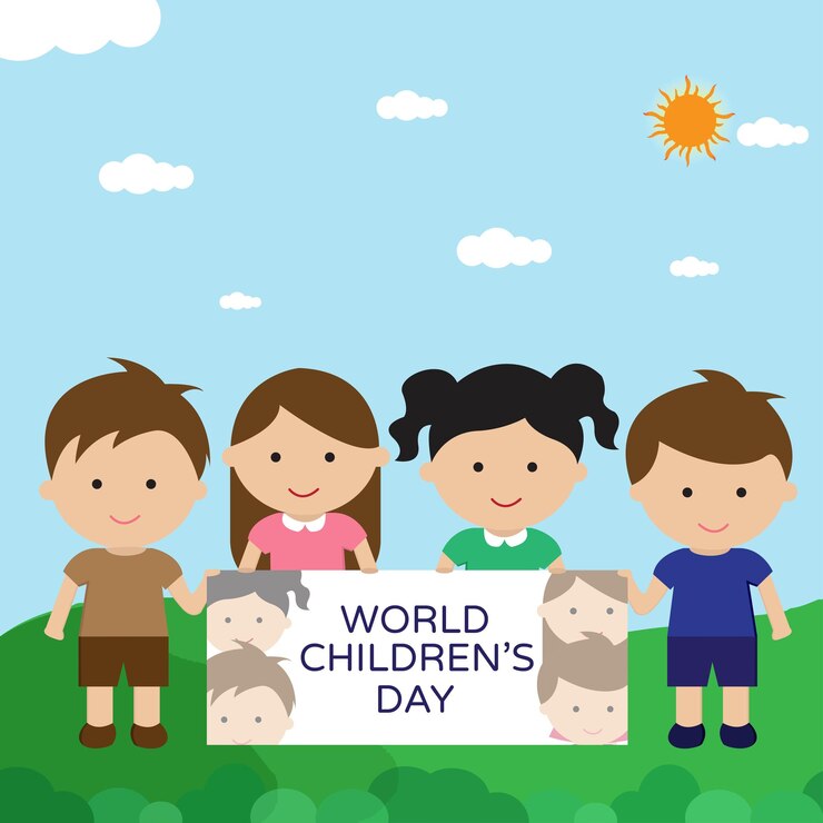 feliz día del niño Fondo de vector del día mundial del niño