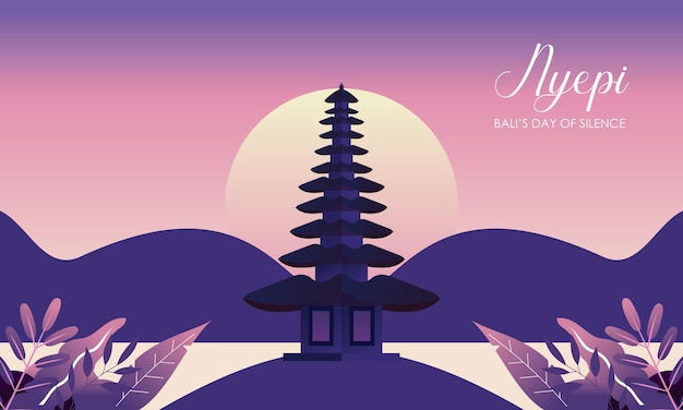 Feliz día de nyepi ilustración cultura indonesia