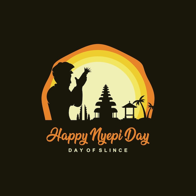 Feliz día de nyepi ilustración vectorial