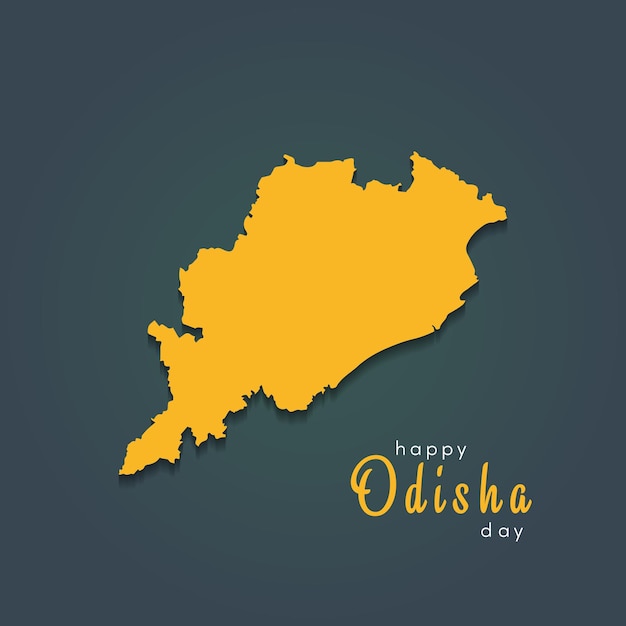 Feliz día de Odisha Orissa vector ilustración mapa