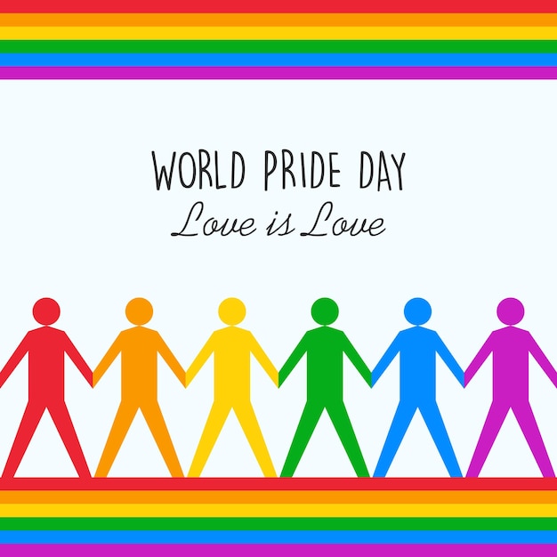 Feliz día del orgullo mundial ilustración de fondo para lgbt