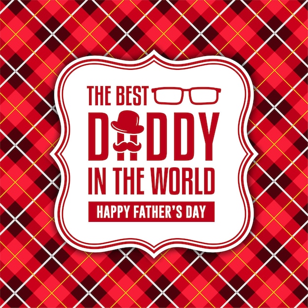 Feliz día del padre banner de tarjeta mejor papá en el mundo fondo de diseño de vector de color rojo