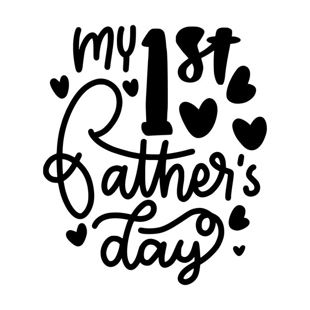 Feliz Día del Padre caligrafía negra en marco Día del Padre vector creativo logotipo tipográfico camiseta