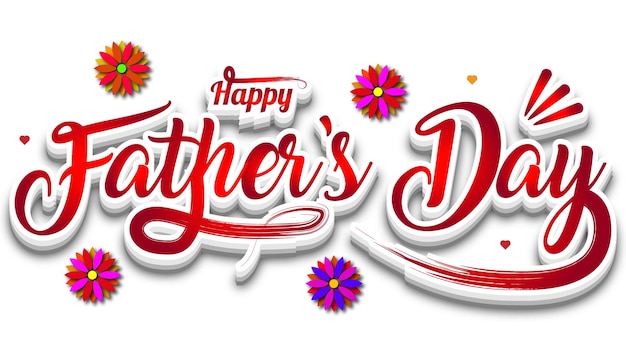 Feliz día del padre corazón rojo tipografía clipart