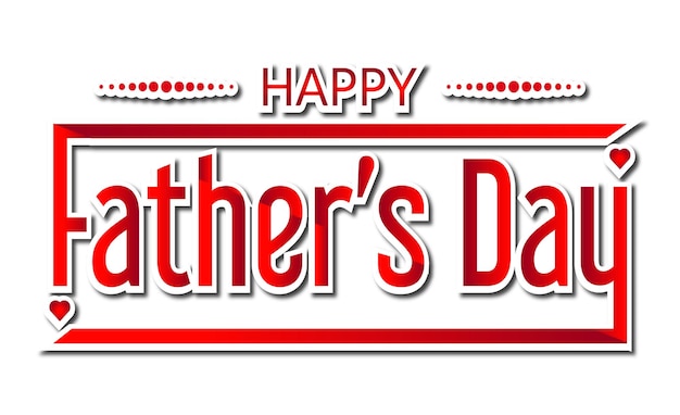 Feliz día del padre corazón rojo tipografía clipart