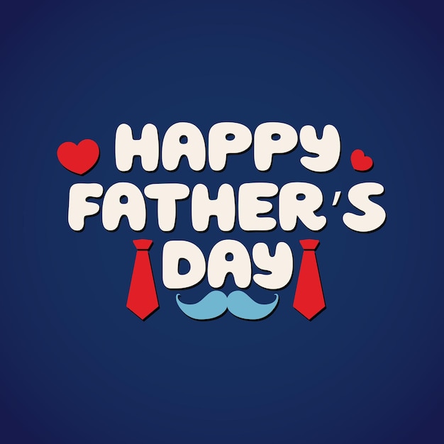 Feliz día del padre corbata y bigote diseño vectorial