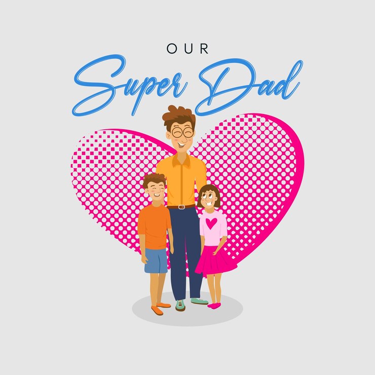 Feliz día del padre diseño de cartel simple padre e hijo 2023