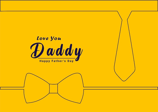 Feliz día del padre Diseño de vectores de fondo amarillo elegante