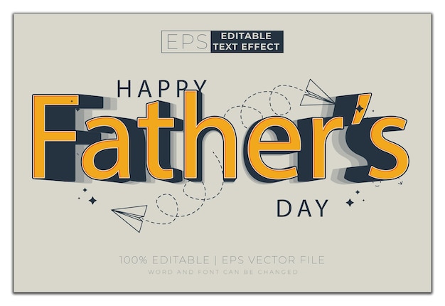 Feliz día del padre Efecto de texto