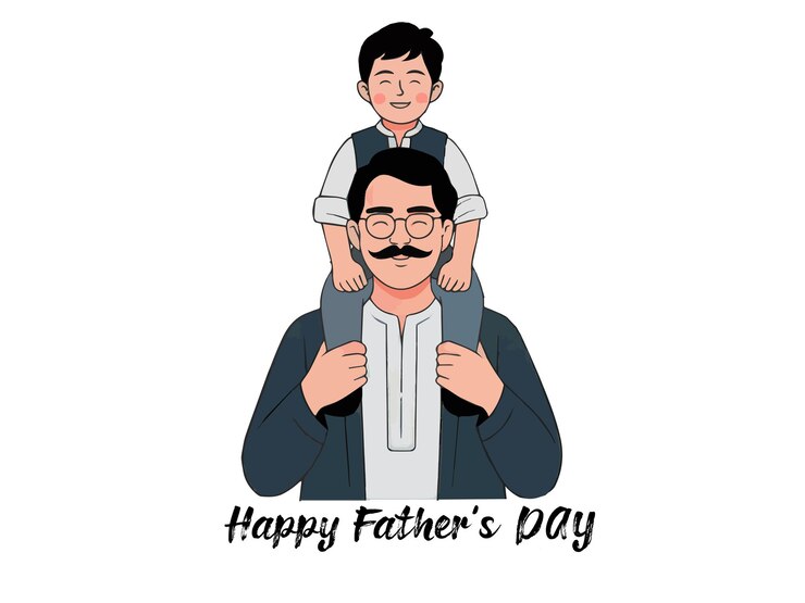 Feliz día del padre Hijo en los hombros del padre