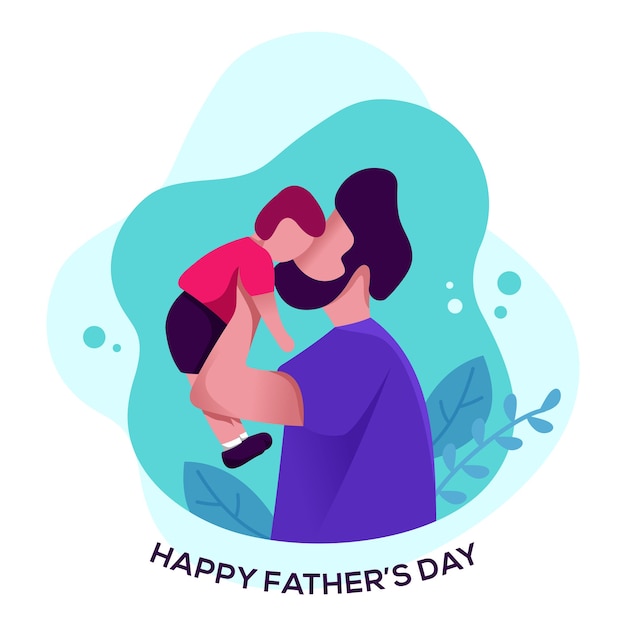 Feliz día del padre ilustración plana