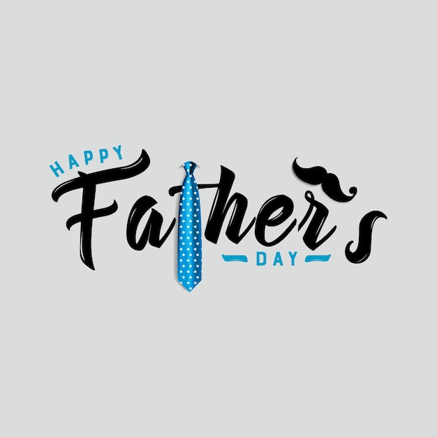 Feliz día del padre ilustración de tarjeta de felicitación de caligrafía