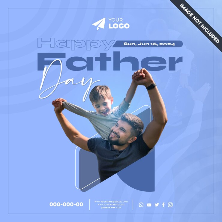 Feliz día del padre en Instagram y diseño de plantillas de redes sociales