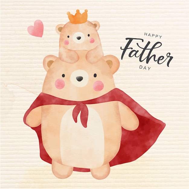 Feliz dia del padre con lindo oso