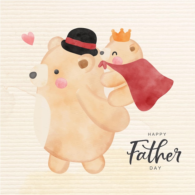 Feliz dia del padre con lindo oso