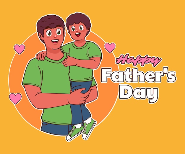 Feliz día del padre padre e hijo negros