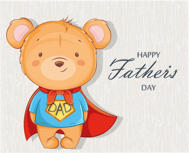 Feliz día del padre Padre Oso superhéroe