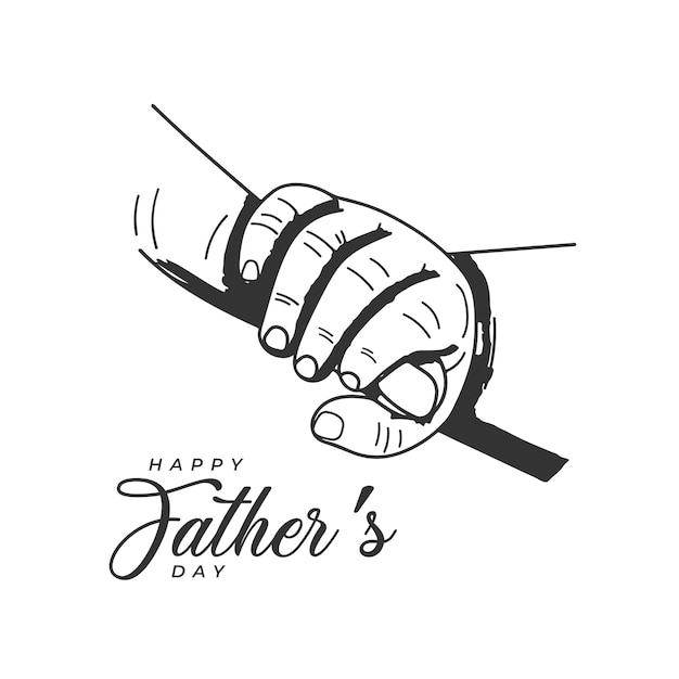 Feliz día del padre Padres mano sosteniendo bosquejo de dedos de bebé recién nacido