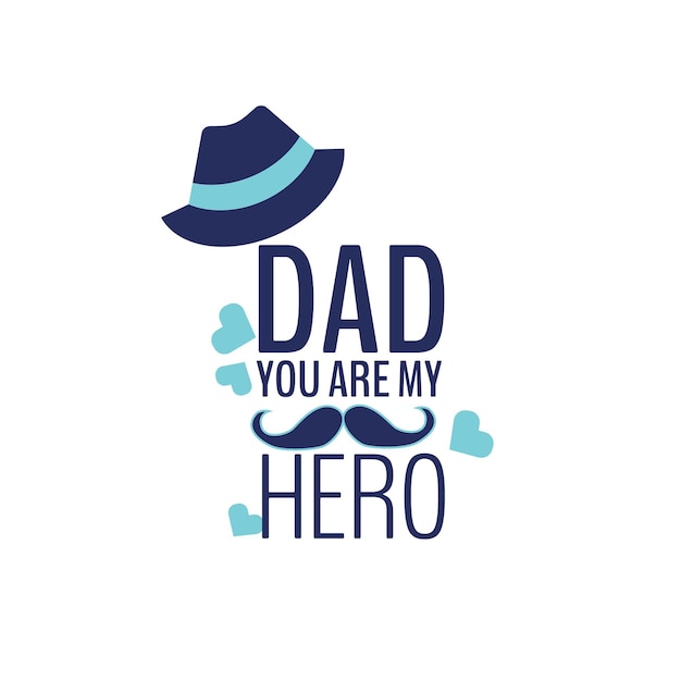 Feliz día del padre papá eres mi héroe vector diseño de camiseta