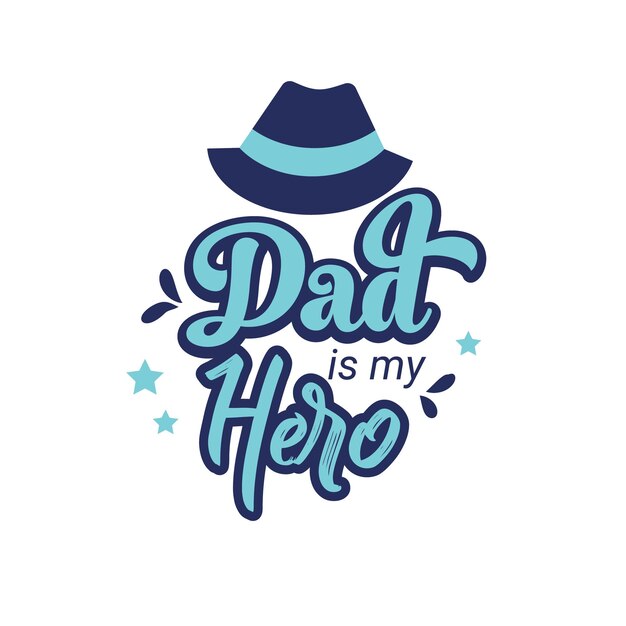 Feliz día del padre papá es mi héroe vector diseño de camiseta