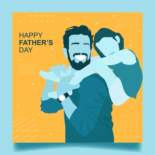 Vector feliz día del padre papá hija