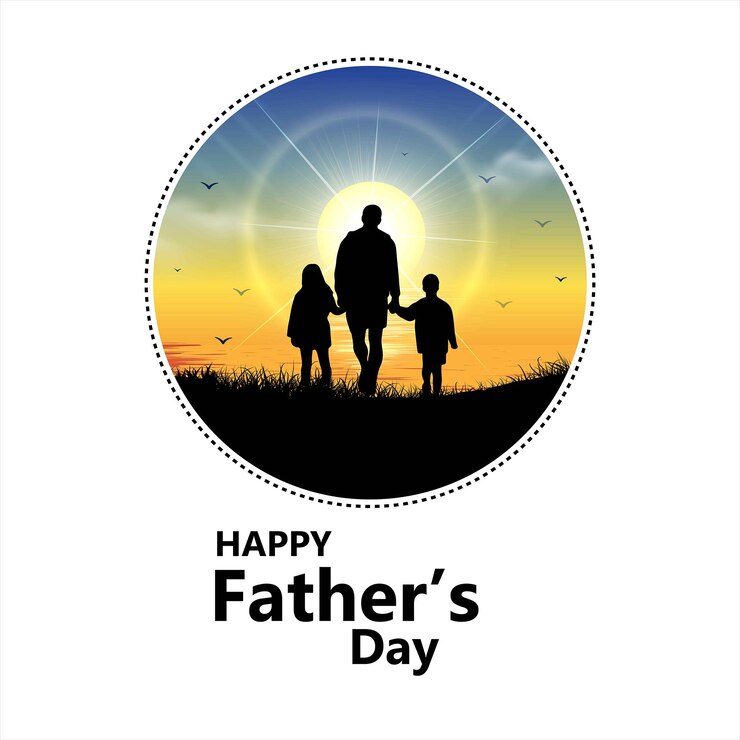 Feliz día del padre Saludos de fondo naranja y negro Diseño de redes sociales