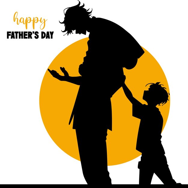 Vector feliz día del padre saludos fondo negro banner de diseño de redes sociales