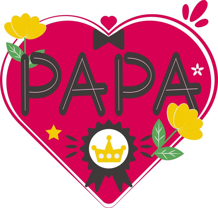 Vector feliz día del padre tarjeta corazón plano icono vector símbolo pegatina ilustración diseño