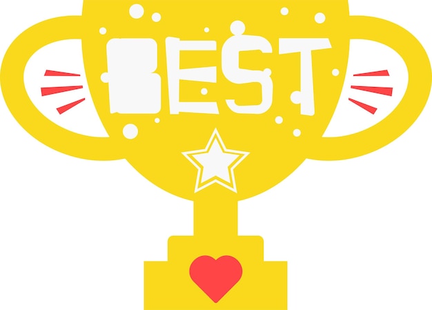 Feliz Día del Padre Tarjeta Trofeo Plano Icono Vector Símbolo Pegatina Ilustración Diseño